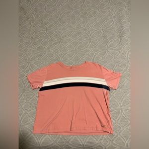 hollister lined pink shirt womens L